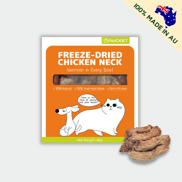 Pawcket Freeze-Dried Raw Chicken Neck Cat Treat 80 grams