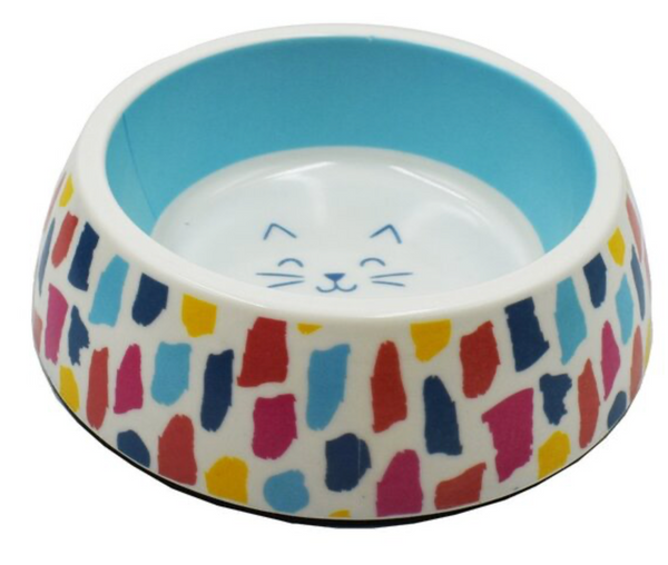 Simply Cat DOUBLE WALL PRINTED PATTERN MELAMINE CAT BOWL