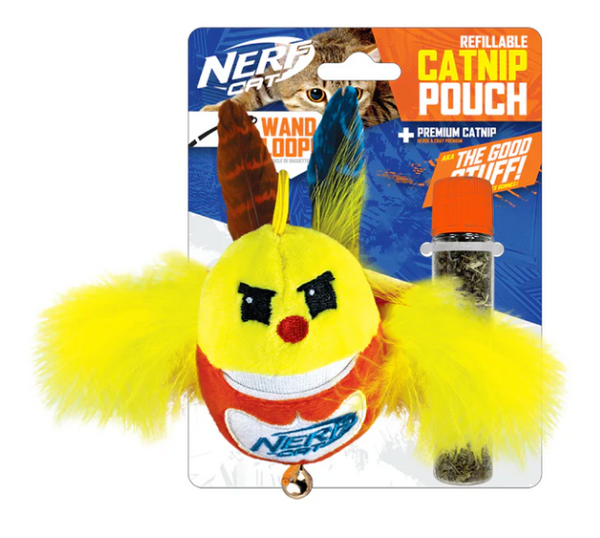 Nerf Cat Plush Bird w/Catnip Pouch/Bell 9cm