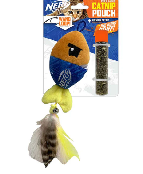 Nerf Cat Toy - Ultraplush Fish with Catnip Pouch and Bell 13cm
