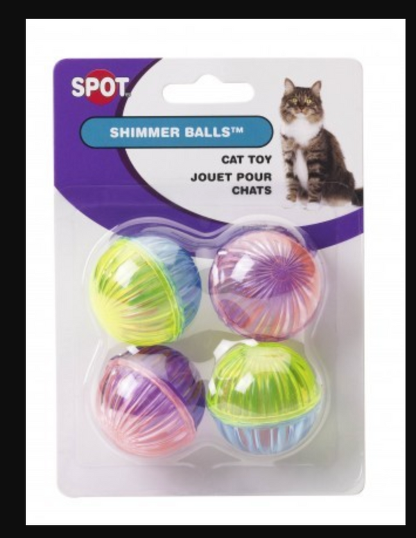SPOT Shimmer Balls Cat Toy, 4-pack