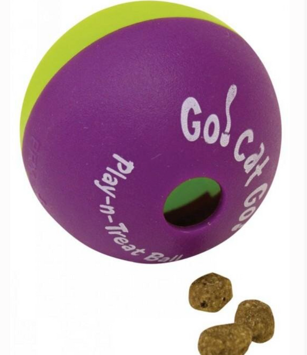 OurPets Go Cat Go Play-N-Treat Balls Interactive Cat Toy 6cm 2 Pack