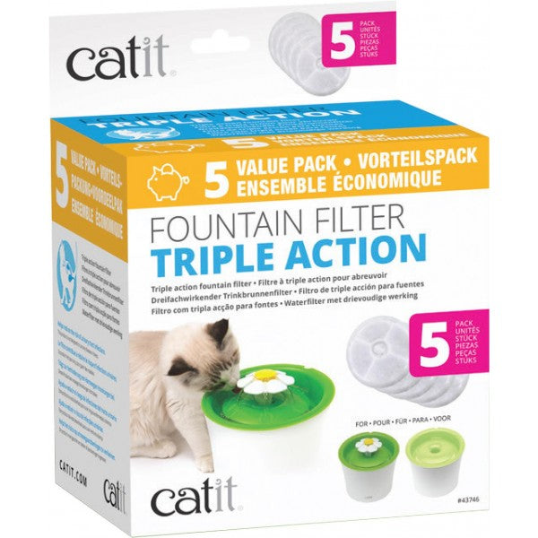 Catit 2.0 Senses Flower Water Softening Cartridge (5 Pack)