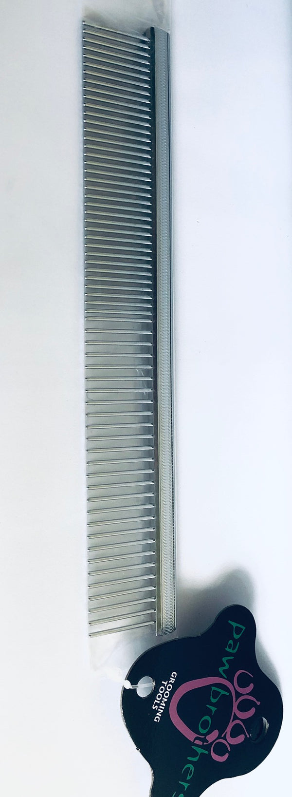 Paws Greyhound Stainless Steel Comb Medium Fine 7.5 " engraved handle