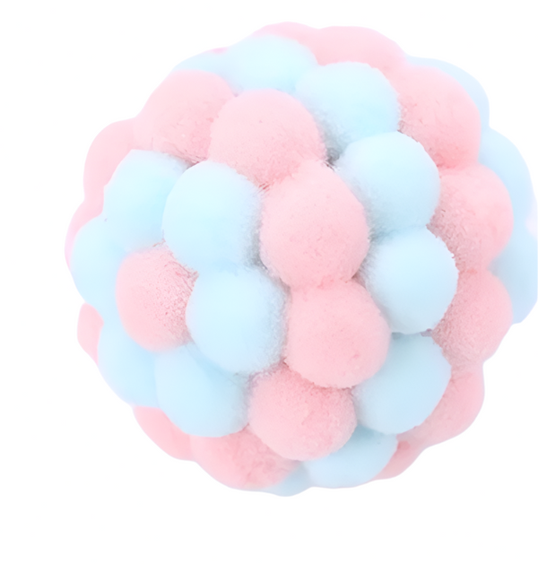Plush Multi Coloured Ball with Rattle