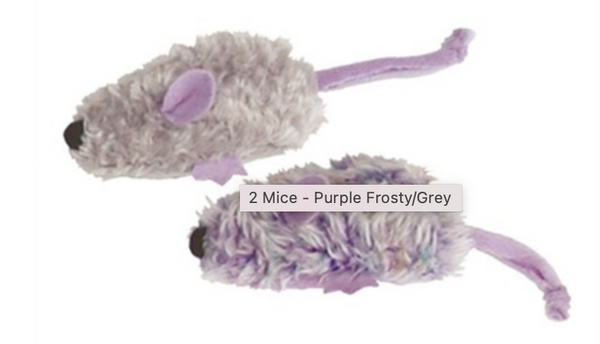 Kong Mice Frosty Grey Refillable Catnip