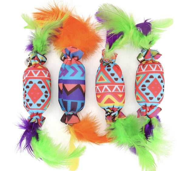 Catnip Roll with Feathers 4 pack