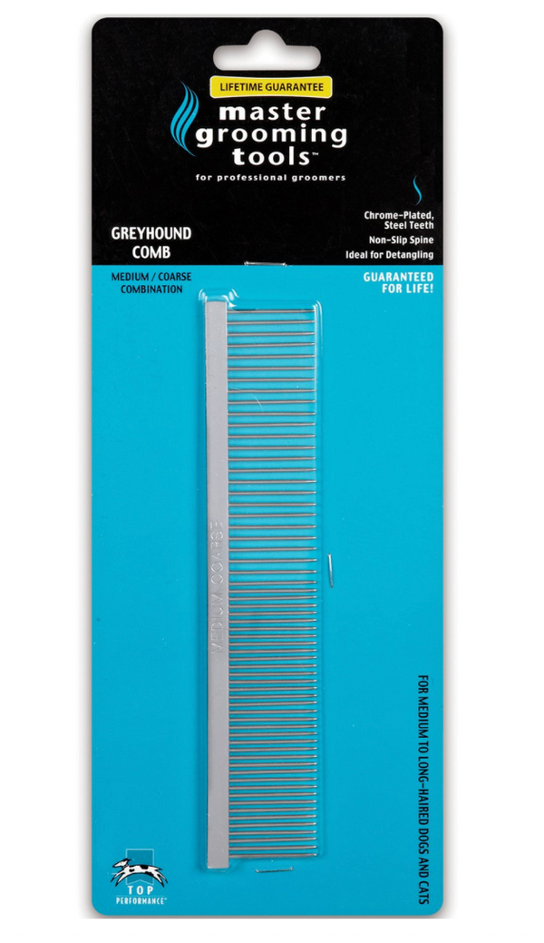 Master Grooming Stainless Steel Greyhound Comb 7.5inch