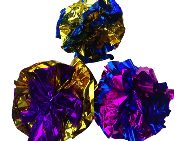 Mylar Crinkle Balls Multi Coloured 7cm.