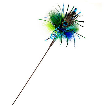 Da Bird Peacock Sparkler Wand Cat Toy by Go Cat