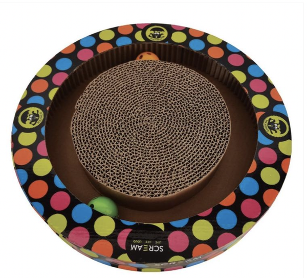 Scream Round Cat Scratcher - Multicolour