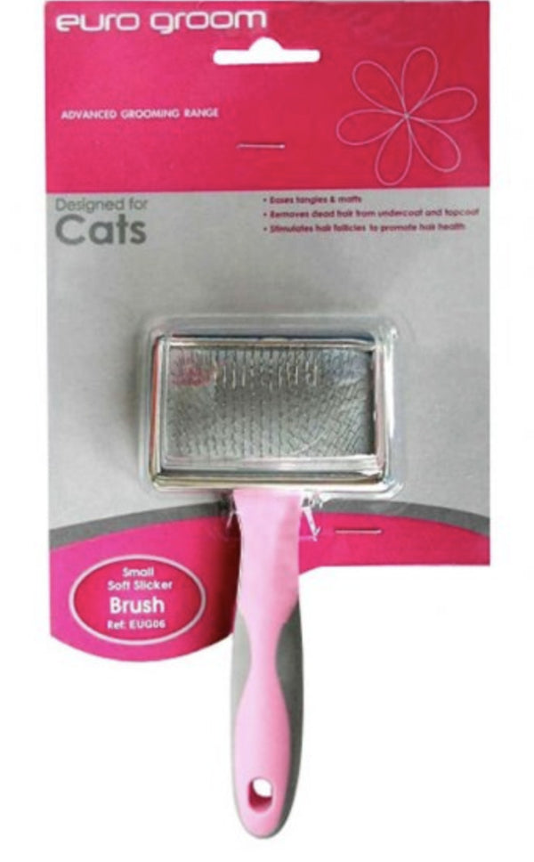 Euro Groom Slicker Brush Flat Soft Pin Small