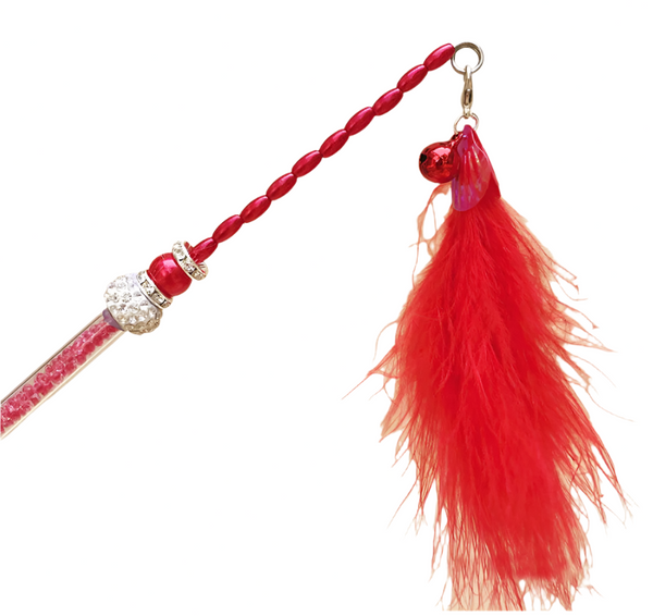 Fluffy Feather Wand on Sparkling Pole and Diamante Handle