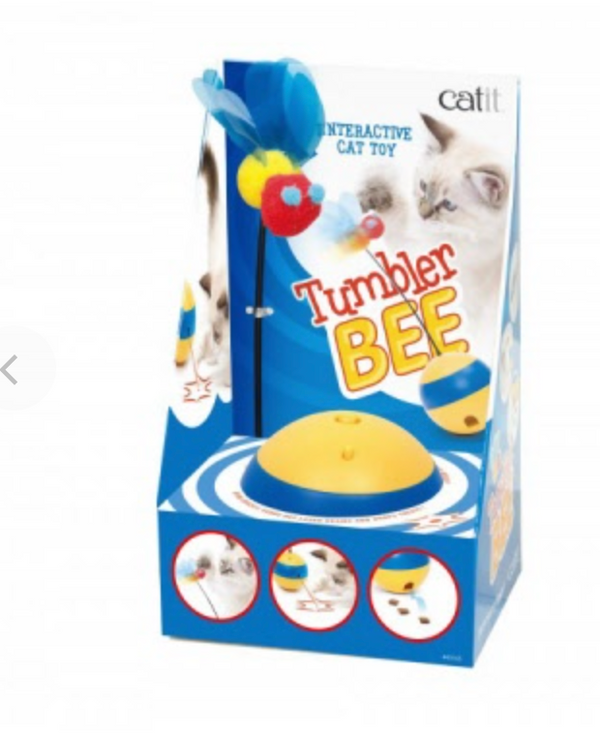 Catit Tumbler Bee  Interactive Treat And Food Dispenser Toy For Cats