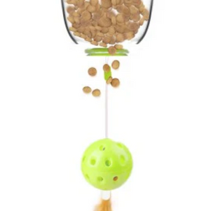 AFP Table Treat Dispenser With Feather& Ball Pull Cord