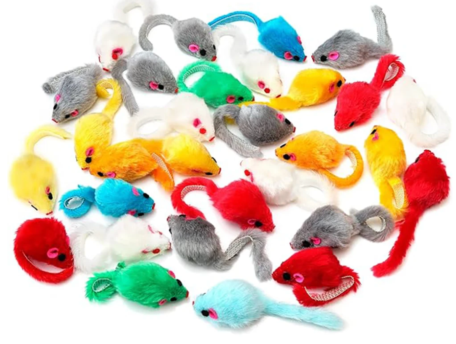 Mouse With Ruffle Fur Mice Faux Fur 12 Pack - Soft, Light bat around toy – Catshoponline