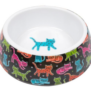 Simply Cat DOUBLE WALL PRINTED PATTERN MELAMINE CAT BOWL