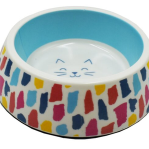 Simply Cat DOUBLE WALL PRINTED PATTERN MELAMINE CAT BOWL