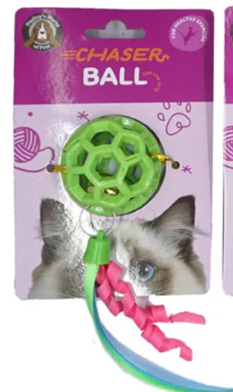 Silicone Chaser  Ball with Bell and Ribbon