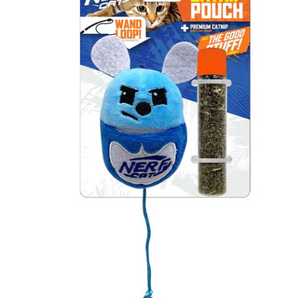 Nerf Cat Toy - Plush Cat with Catnip Pouch & Bell 9cm