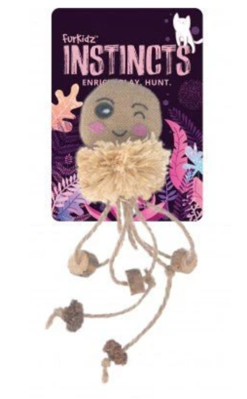 Furkidz Cat Toy Burlap Octopus