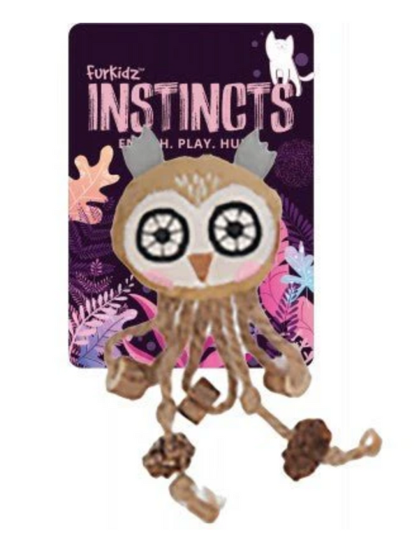 Furkidz Cat Toy  Burlap Owl