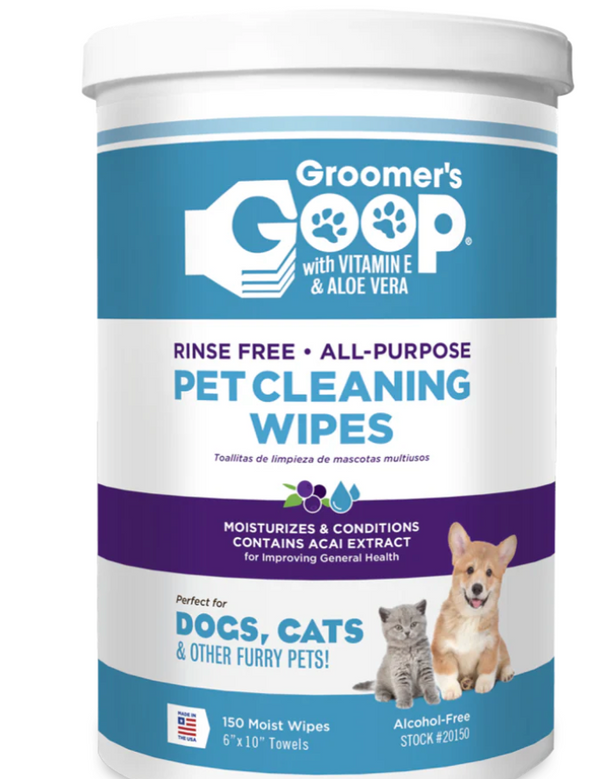 Groomers Goop Shampoo Wipes 150count in tub