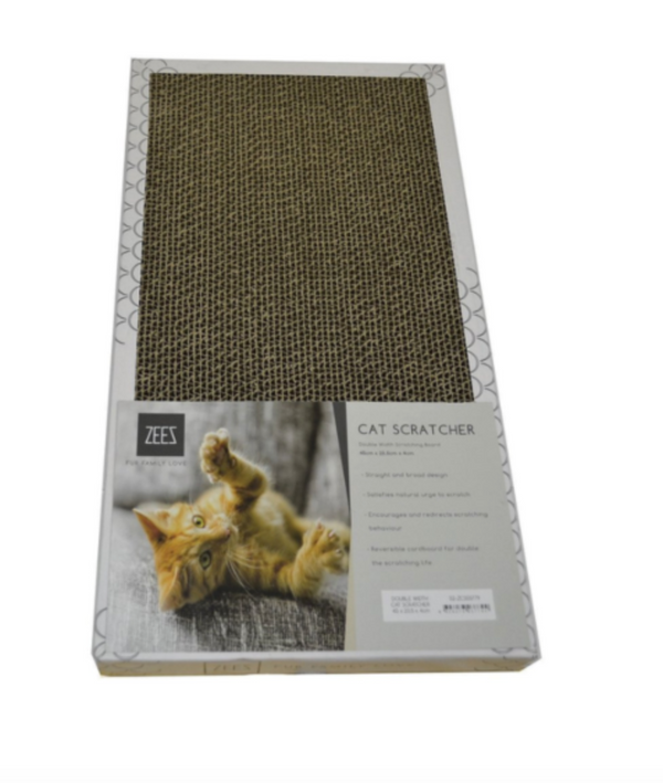 Zeez Double Width Cardboard Scratcher White