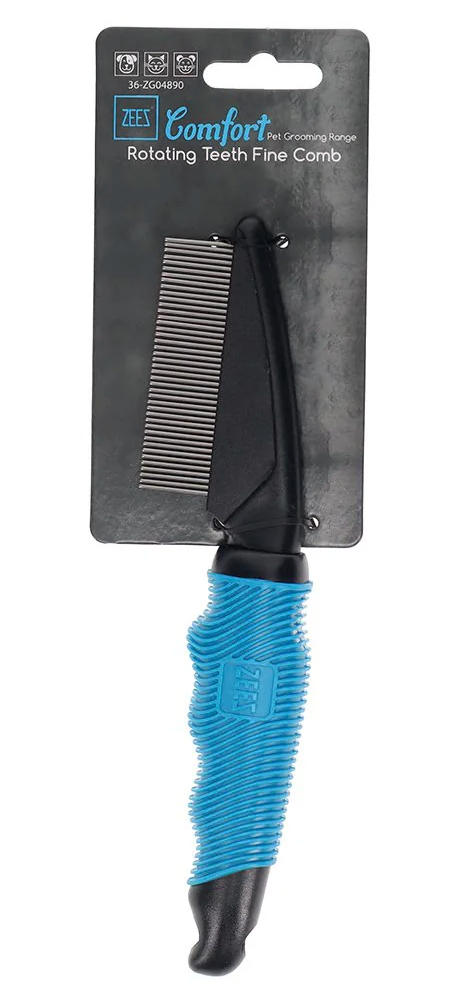 ZeeZ Comfort Rotating Teeth Fine Comb (42 Teeth) – Catshoponline
