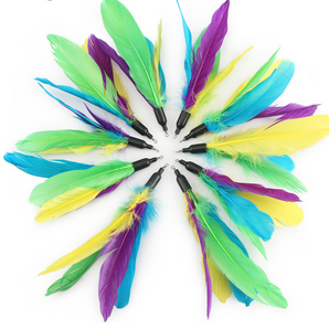 Da Bird Super Wand Attachment Feathers Blue Purple Green & Yellow 5 pack