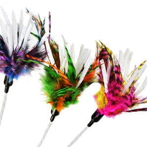 Wand with Feathers and Crinkle Tubes
