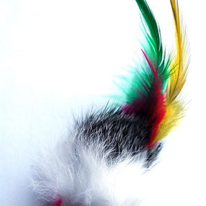 KatFly®Rabbit Fur Mouse Teaser  Feather Tail Wand Attachment