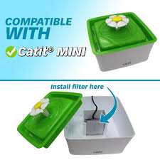 Catit 2.0 Senses Flower Water Fountain Replacement Mini Filter Cartridge 3 Pack