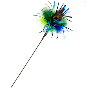 Da Bird Peacock Sparkler Wand Cat Toy by Go Cat