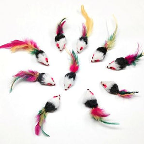 Mice Faux Fur with Feather Tail
