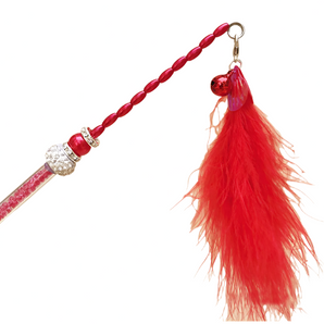 Fluffy Feather Wand on Sparkling Pole and Diamante Handle